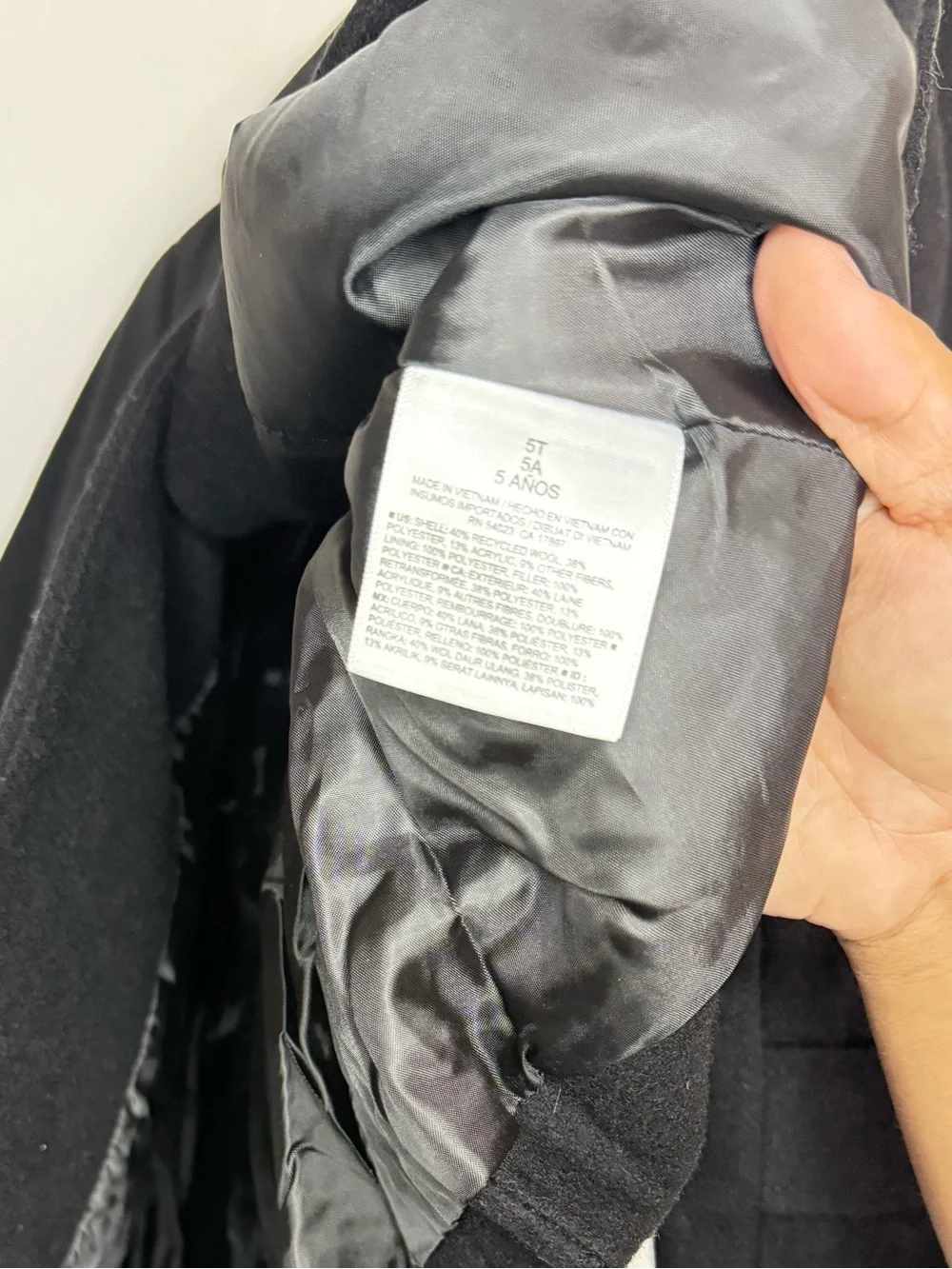 Old Navy Girls Charcoal Gray Double-Breasted Peacoat